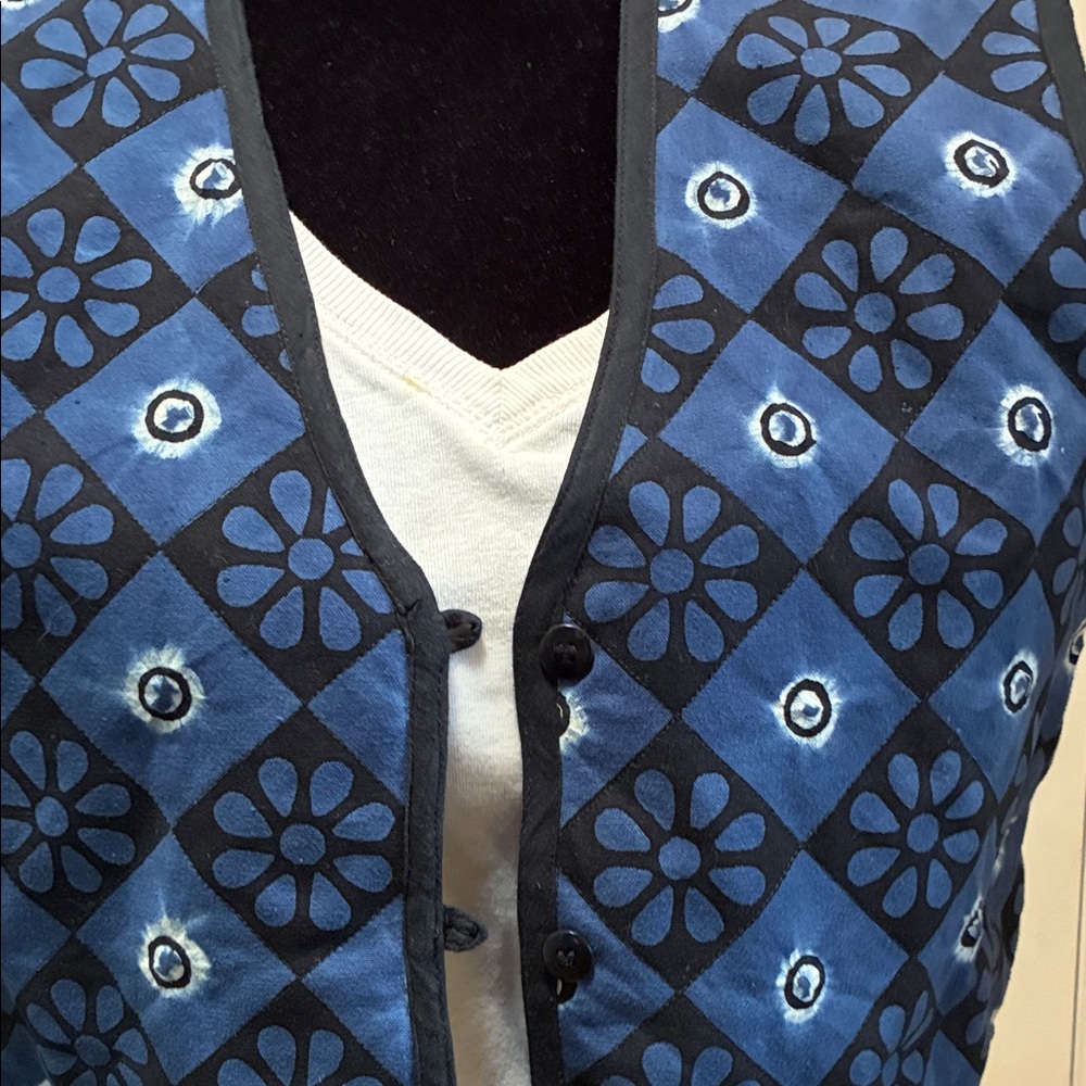 Blue Patterned Women's Vest - Picture 9 of 10